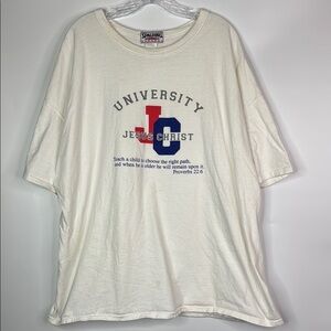Vintage Spaulding Athletic University Jesus Christ Tshirt Size 3XL